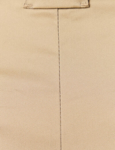 Pantalon large taille haute beige femme