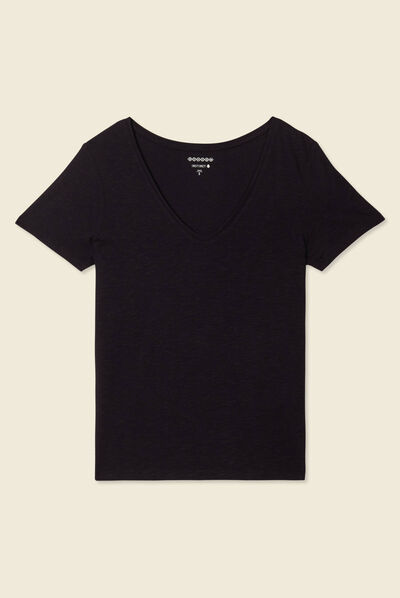 T-shirt manches courtes noir femme