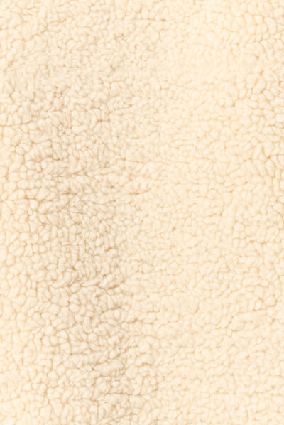 Manteau surchemise droit creme femme