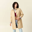 Trench long enduit beige femme