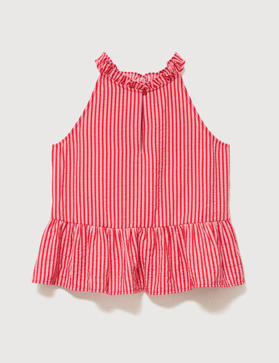 Top droit sans manches rouge femme