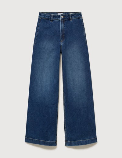 Jeans large taille haute denim stone femme