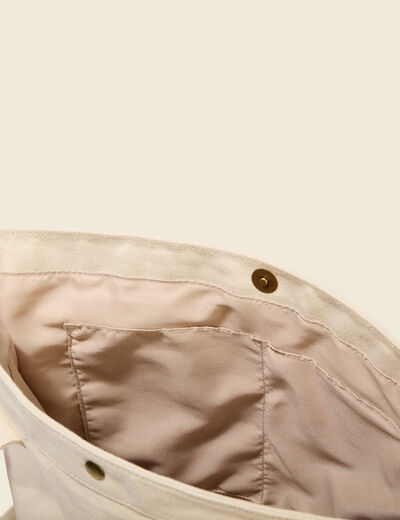 Cabas en coton avec doublure creme femme