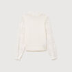 Pull droit col montant manches longues ecru femme
