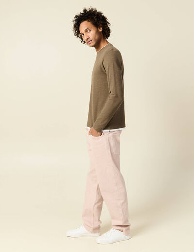 T-shirt manches longues taupe homme