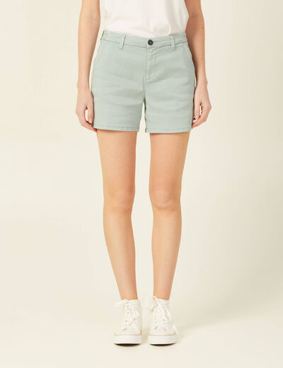 Short chino éco-responsable vert pastel femme