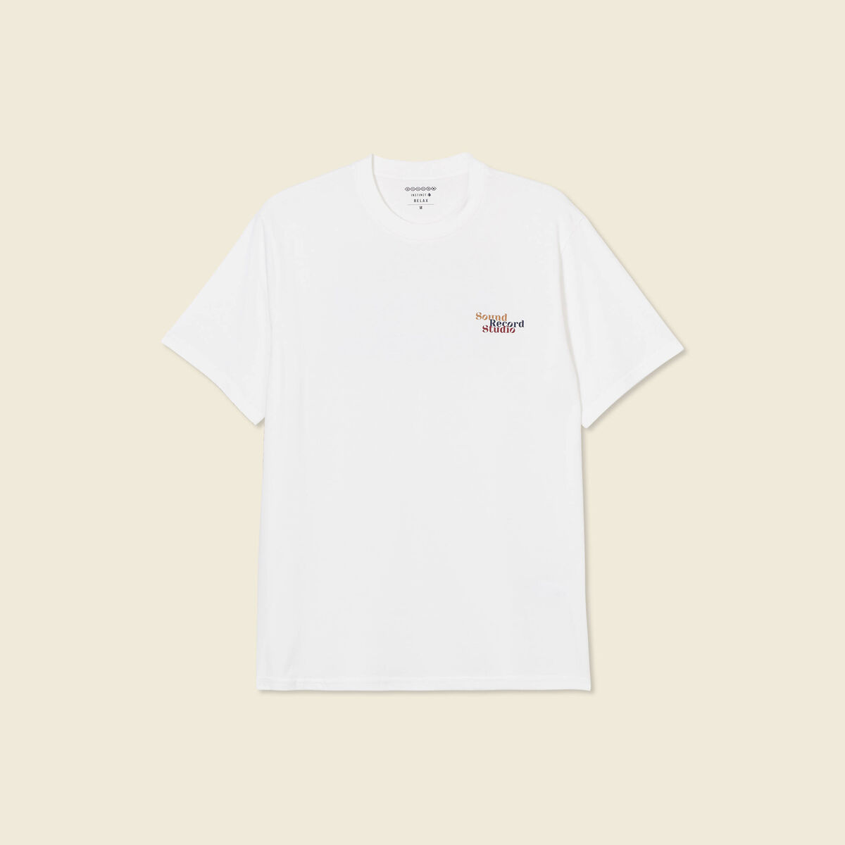 T-shirt en coton manches courtes ecru homme
