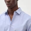 Chemise col am&eacute;ricain manches longues bleu gris homme