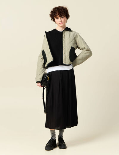 Jupe longue évasée noir femme