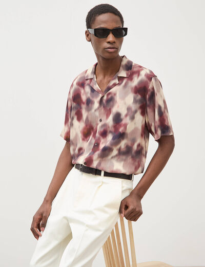 Chemise boyfriend manches courtes prune homme