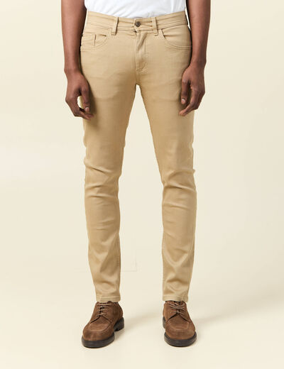Jeans slim éco-responsable beige homme