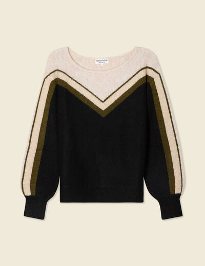 Pull manches longues ecru femme