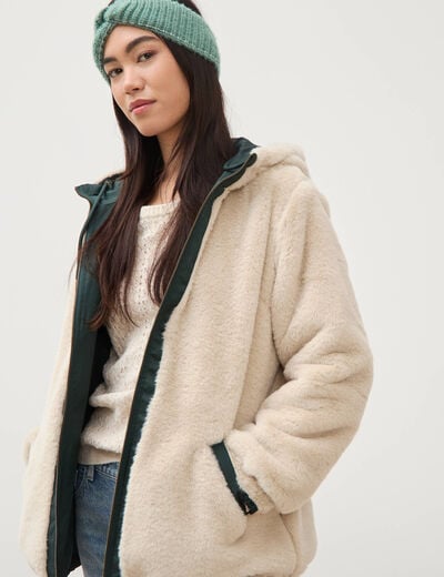 Parka r&eacute;versible vert femme