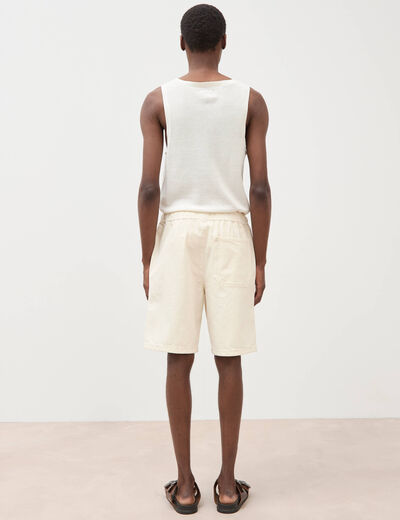 Bermuda en coton ecru homme