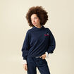 Sweat oversize &agrave; capuche en coton bleu marine femme