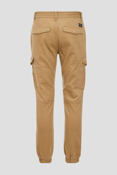 Pantalon cargo taille à cordon vert kaki homme