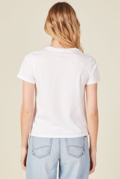 T-shirt manches courtes blanc femme