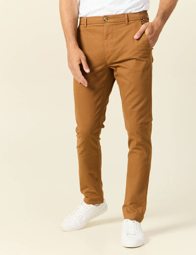 Pantalon slim Instinct chino marron homme