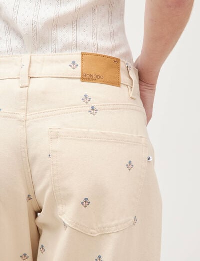 Jeans wide leg taille standard blanc femme