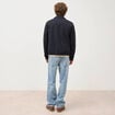 Blouson manches longues doubl&eacute; bleu marine homme