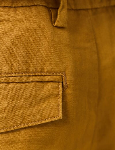 Bermuda droite à coulisse camel homme