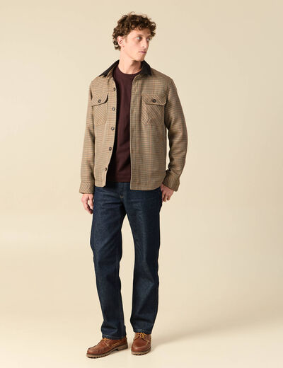 T-shirt en coton marron fonc&eacute; homme