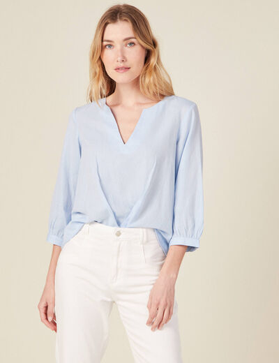 Blouse éco-responsable bleu ciel femme