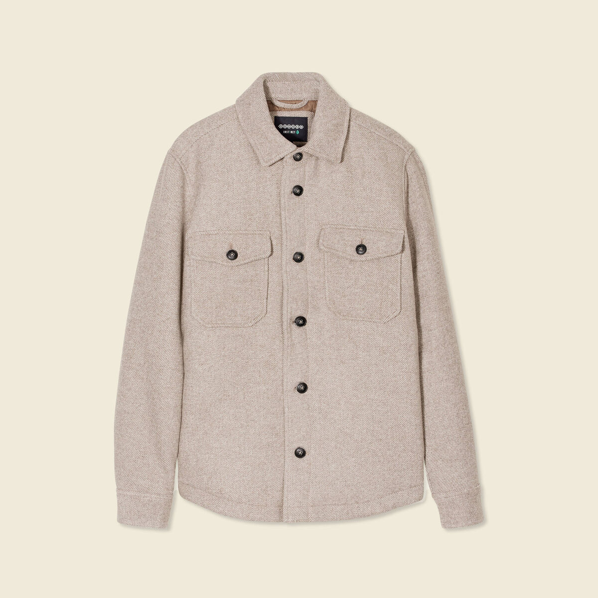 Surchemise boutonnée beige homme