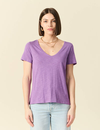 T-shirt manches courtes violet femme