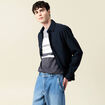 Surchemise manches longues bleu marine homme