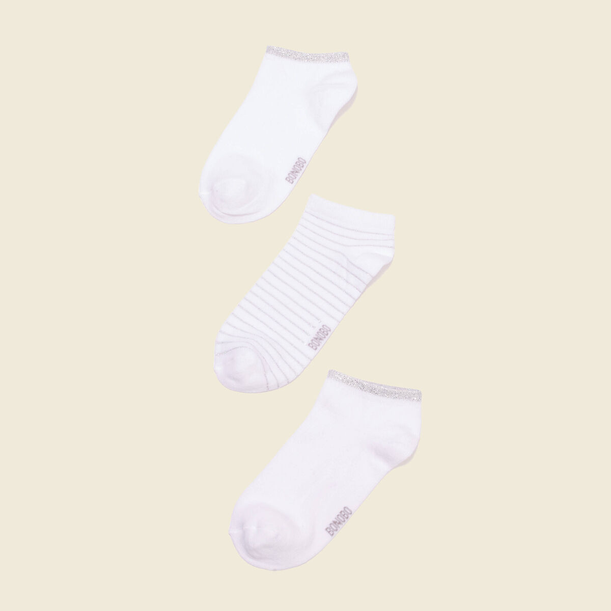 Lot 3 paires chaussettes ecru femme