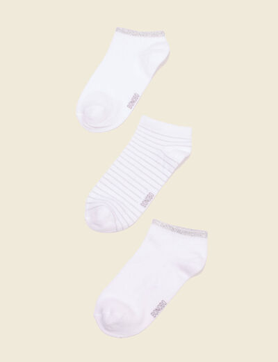 Lot 3 paires chaussettes ecru femme