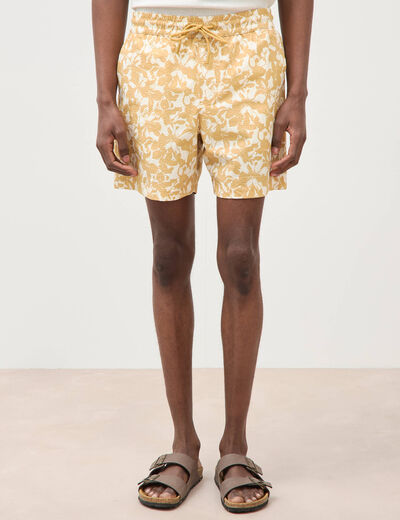 Maillot de bain doubl&eacute; jaune moutarde homme