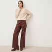 Jeans flare taille haute marron femme