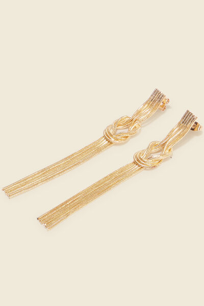 Boucles d'oreilles pendantes couleur or femme