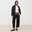 Pantalon barrel noir femme