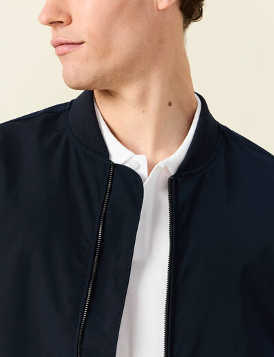 Blouson teddy éco-responsable bleu marine homme