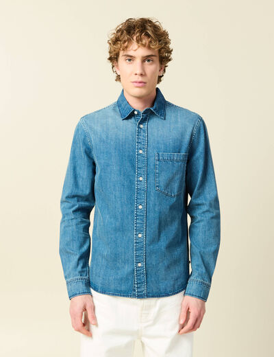 Chemise en jeans manches longues denim stone homme