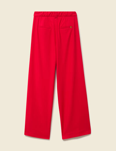 Pantalon loose taille standard fluide rouge femme