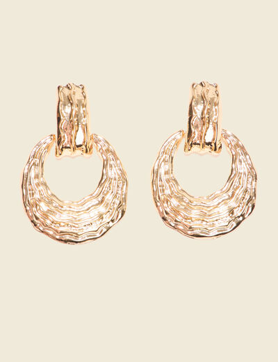 Boucles d'oreilles pendantes couleur or femme