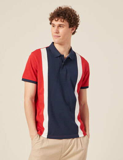 Polo manches courtes orange foncé homme