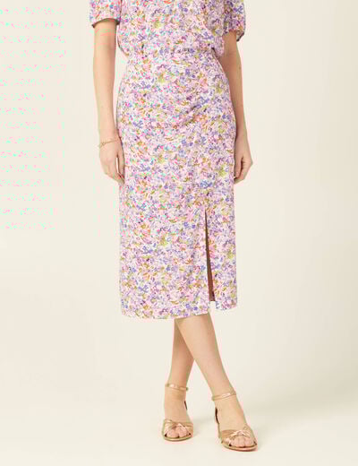 Jupe midi fourreau rose femme