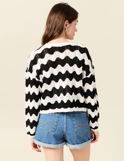 Gilet ajouré éco-responsable noir femme