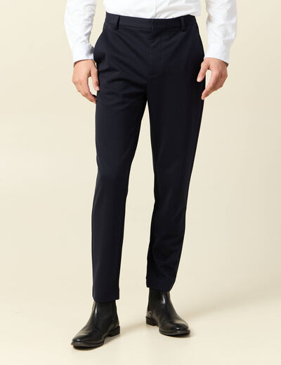 Pantalon chino slim bleu marine homme