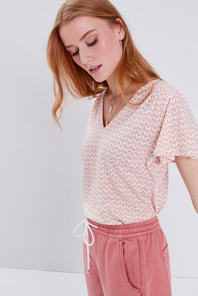 T-shirt éco-responsable creme femme