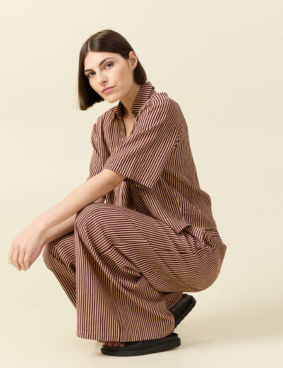Blouse manches courtes fluide violet femme