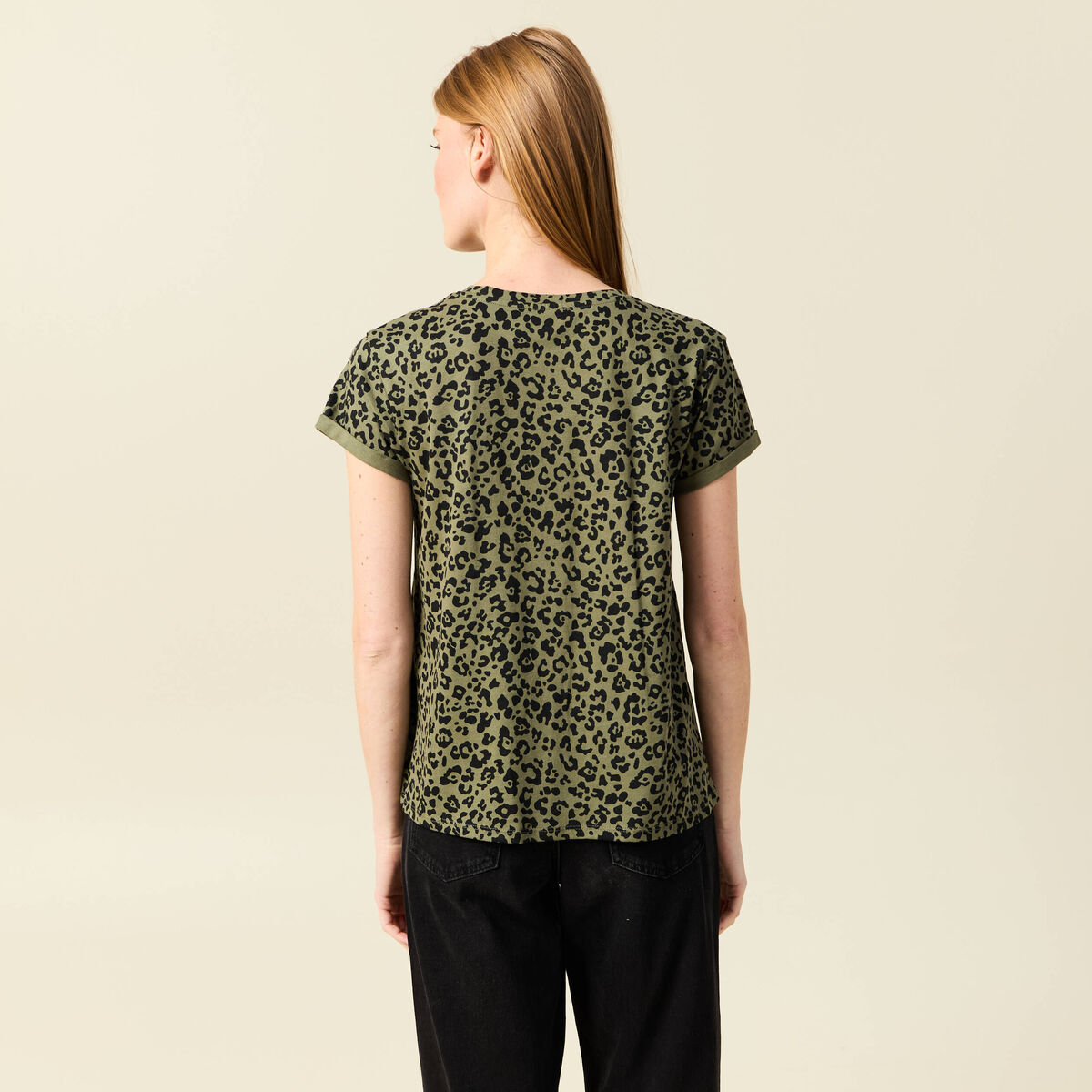 T-shirt manches courtes vert femme