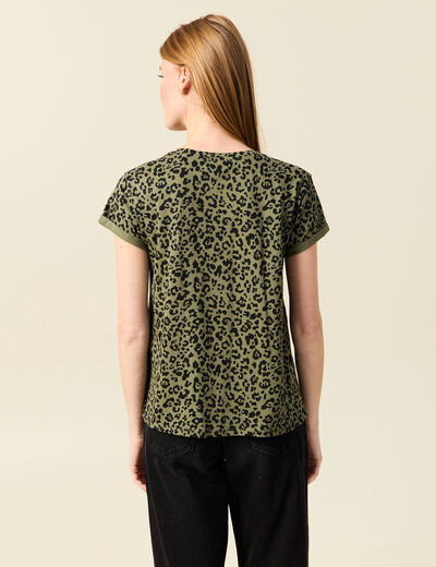 T-shirt manches courtes vert femme
