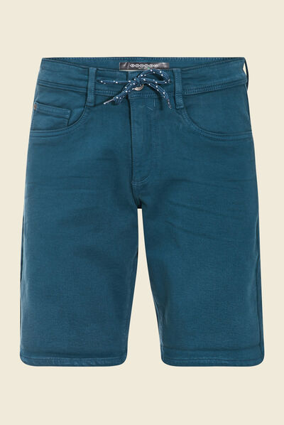 Bermuda droit 5 poches vert canard homme