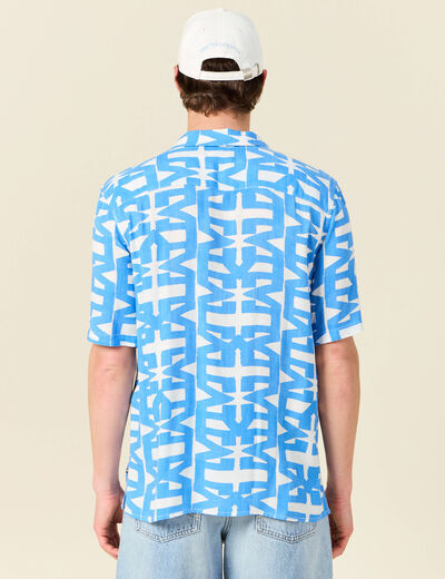 Chemise manches courtes bleu homme